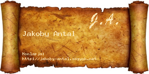 Jakoby Antal névjegykártya